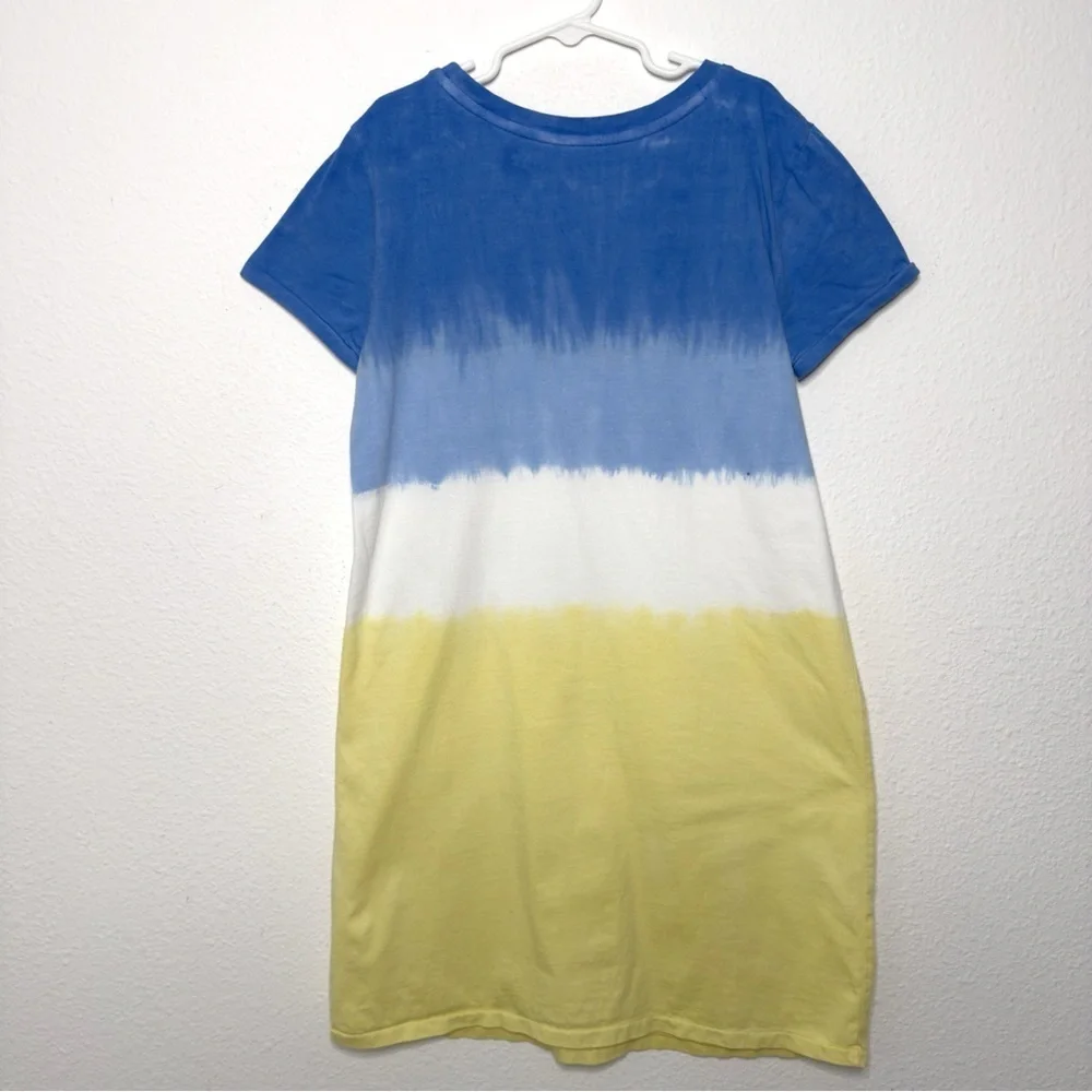 Polo Ralph Lauren Girls Ombre Jersey T-shirt Dress size large blue white yellow
